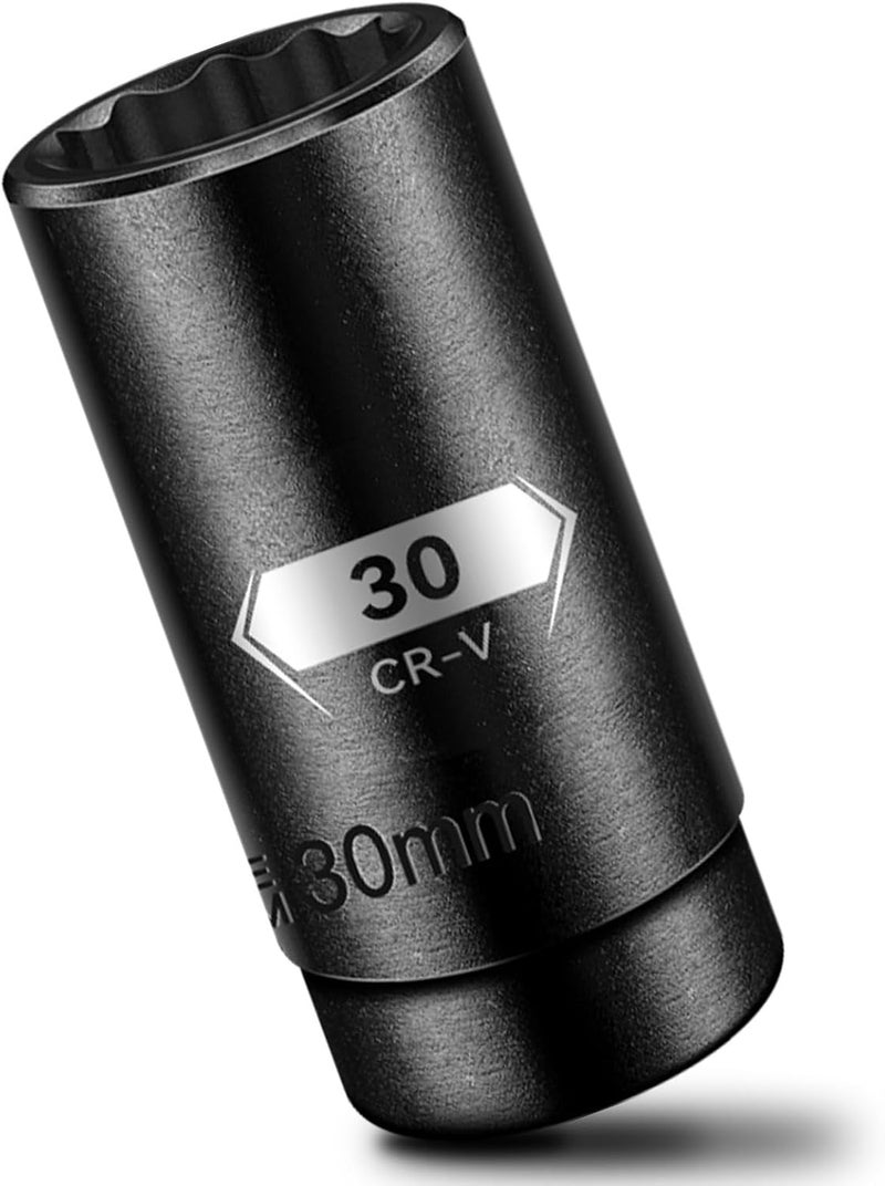 BLACKROBOT 30 mm 12-Point Deep Impact Socket, 1/2 Inch Drive, Metric, Cr-V Steel With Black Manganese Phosphate Coating - Image 1